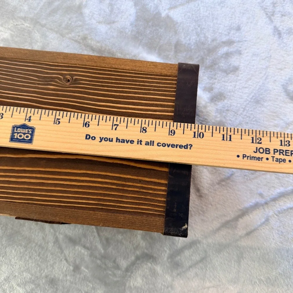 Handmade Wooden Valet Box with Leather Strap and Integrated Rolling Tray Lid